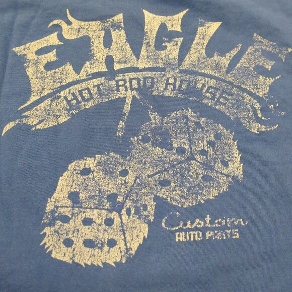 VTG American Eagle Men's Large Skater Spellout Dice Biker Auto Flames Punk Y2K - Picture 8 of 8